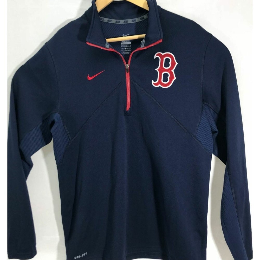 Nike Boston Red Sox M Oversized Dri-Fit MLB Baseball Half Zip Sweatshirt Jacket